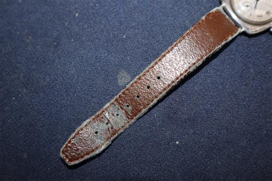 A gentlemans silver Rolex Oyster cushion cased wristwatch, with silvered Roman dial and